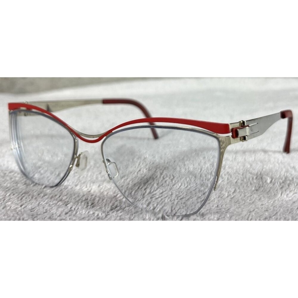 OVVO OPTICS Eyeglasses Frames 3741 c 11A Red Gold Cat Eye Half Rim 53-17-135